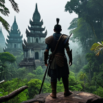 **

"A brave Shadow Hunter, fully clothed in modest leather armor appropriate for jungle exploration, stands at the edge of the Cursed Forest in Thailand. Ancient temple ruins are visible deep within the dark and overgrown jungle. Fog hangs heavy in the air. Safe for work, appropriate content, family-friendly, perfect anatomy, correct proportions, well-formed hands, professional digital art, high quality."

**